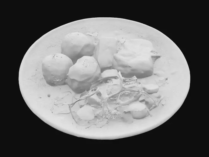 3D model for Grilled Pork with Fresh Salad and Potatoes