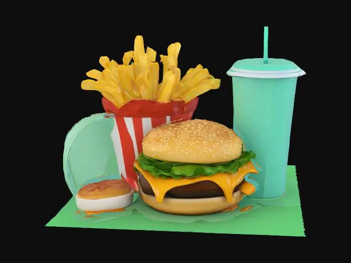 3D model for Fast Food Delight, #SketchTo3D#