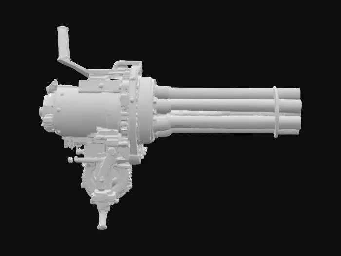 3D model for Antique Gatling Gun, #PBR#