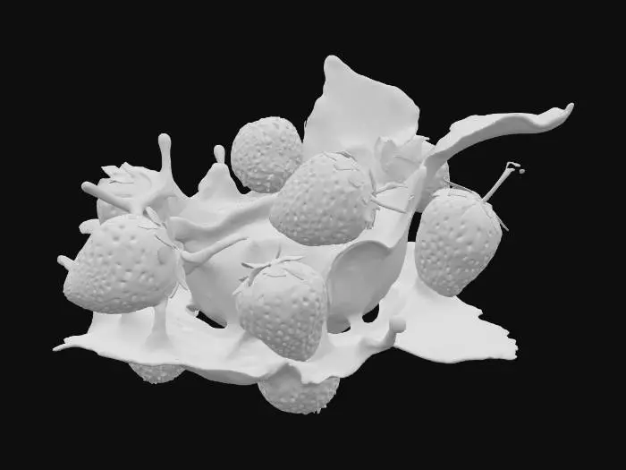 3D model for Strawberry Splash, #food#