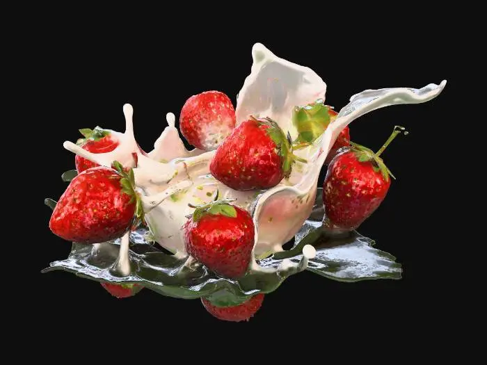3D model for Strawberry Splash, #food#