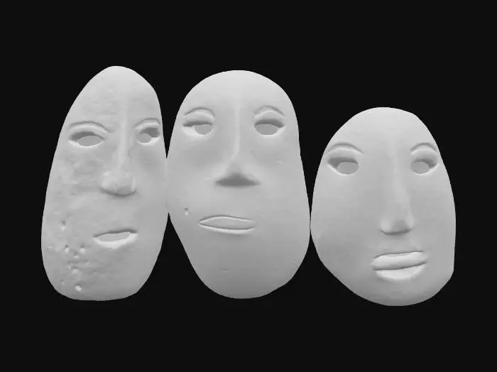 3D model for Trio of Stone Faces