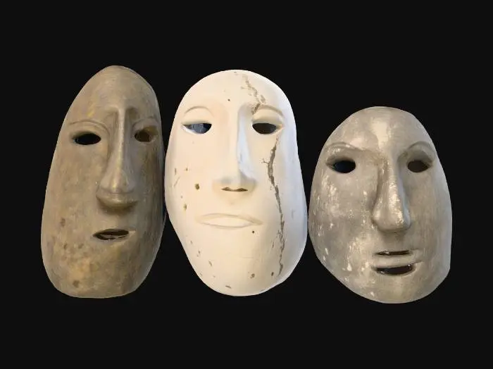 3D model for Trio of Stone Faces
