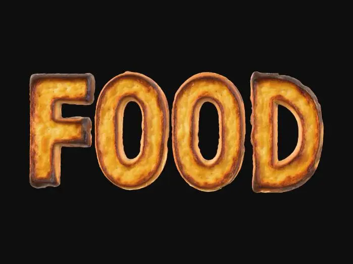 3D model for Bread Typography, #food#