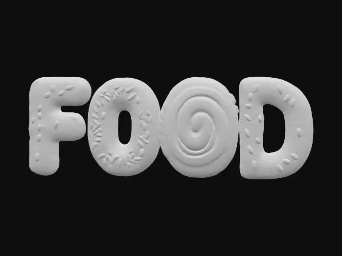 3D model for Sweet Alphabet, #food#