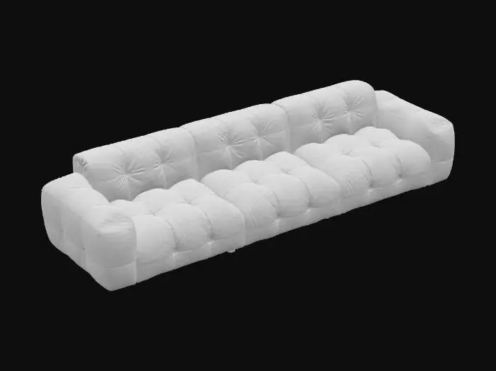 3D model for Brown Tufted Sofa