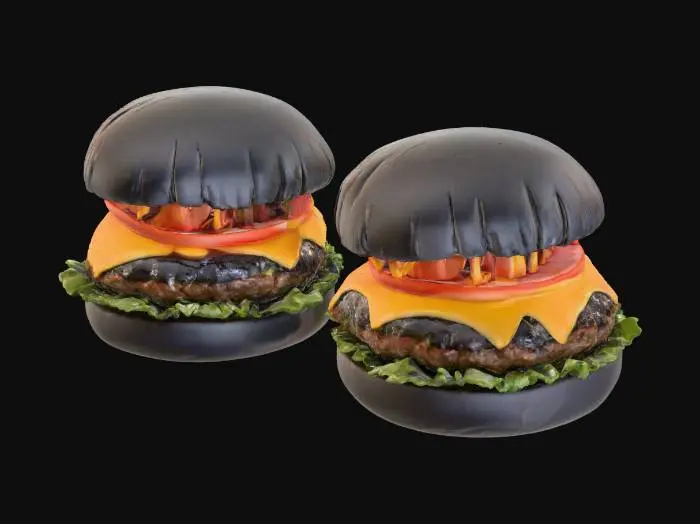 3D model for Black Bun Burgers and Fries, #food#