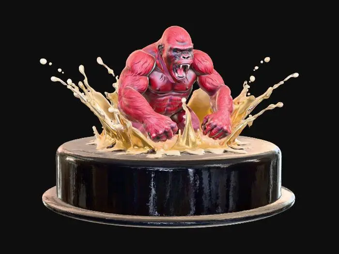 3D model for Gorilla Splash Cake, #food#