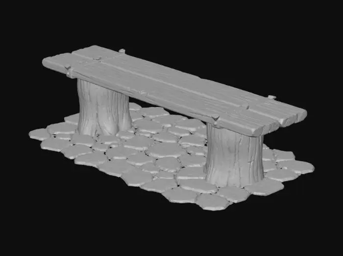 3D model for Rustic Bench, #Thanksgiving#