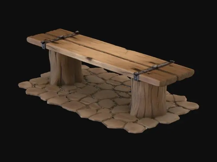 3D model for Rustic Bench, #Thanksgiving#