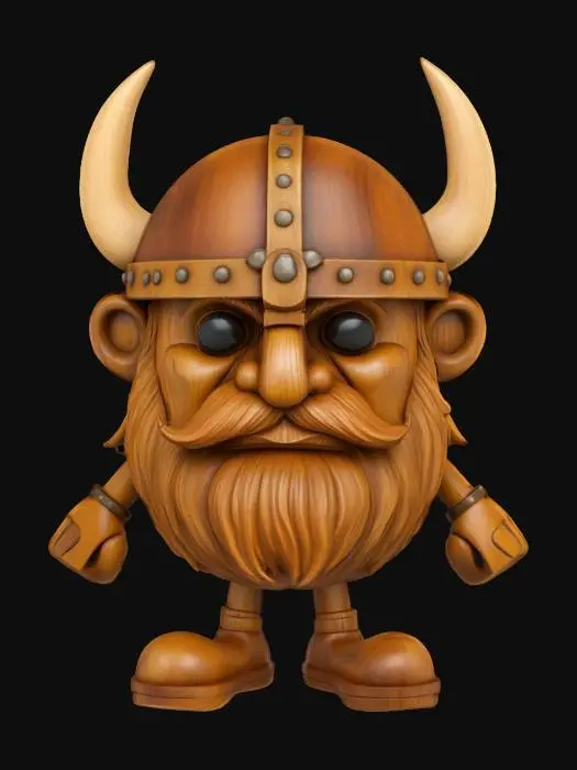 3D model for Wooden Viking Character