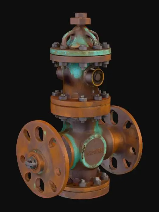 3D model for Rusty Industrial Valve