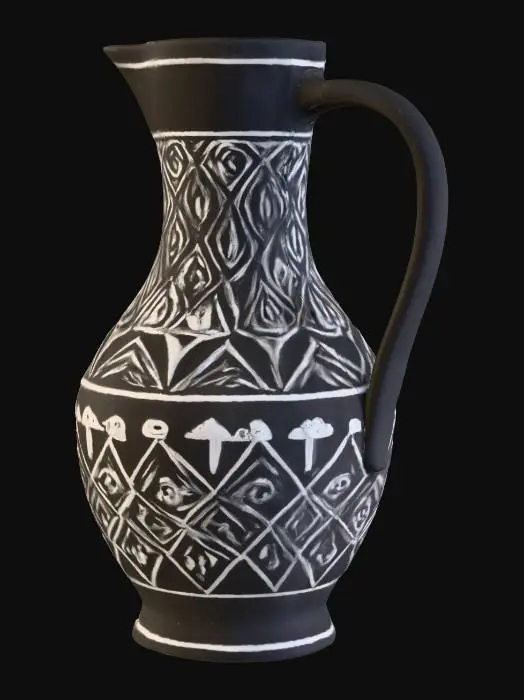 3D model for Ornate Black Pitcher
