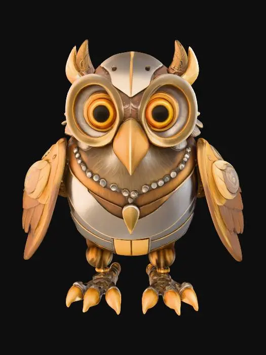 3D model for Steampunk Owlbot
