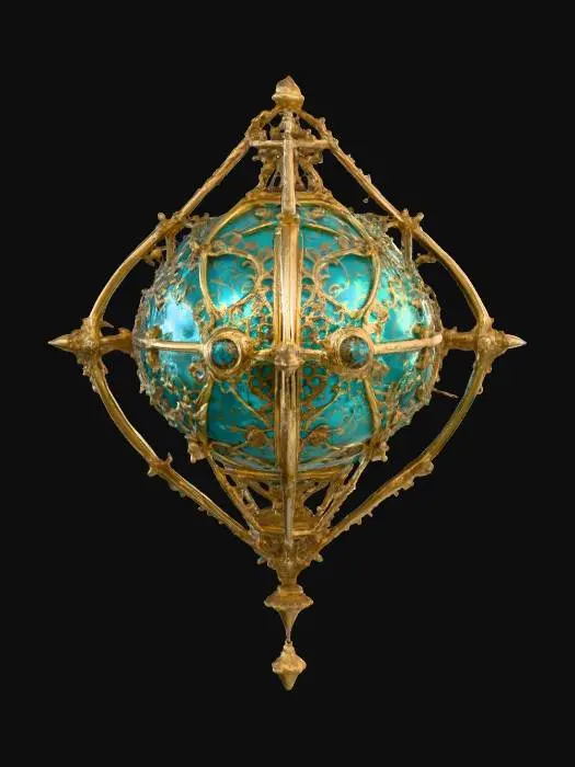 3D model for Ornate Spherical Sculpture, #PBR#