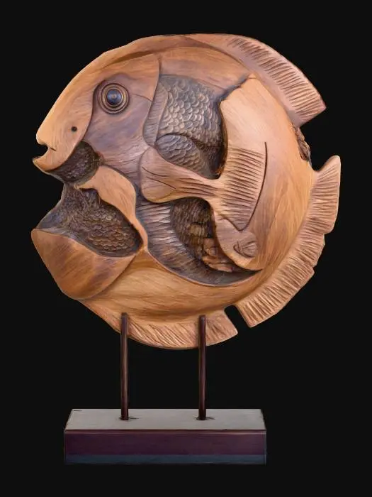 3D model for Wooden Fish Sculpture