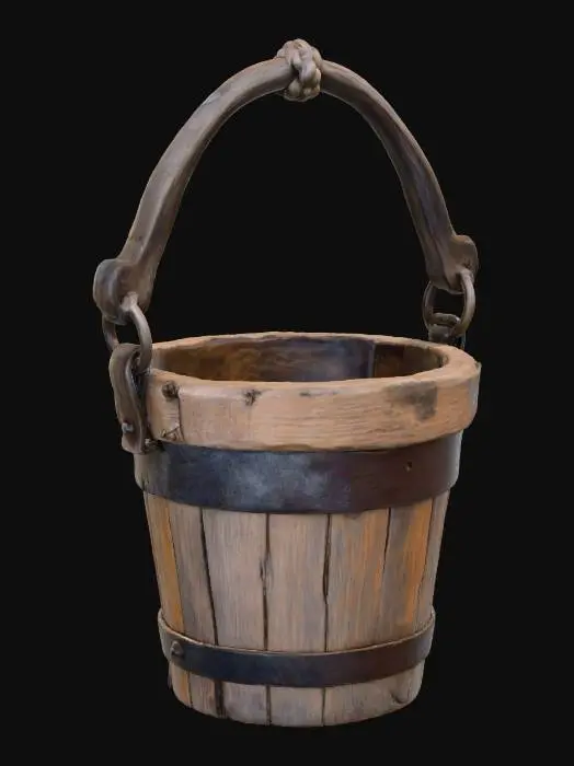 3D model for Rustic Wooden Bucket