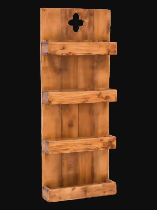 3D model for Wooden Wall Shelf Unit