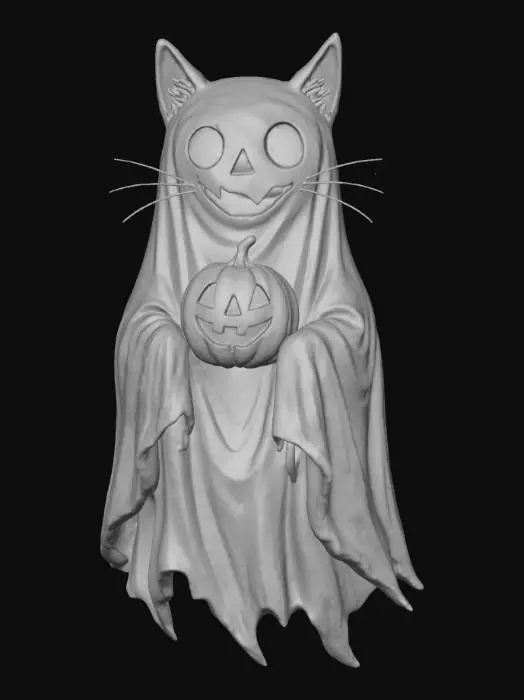 3D model for Halloween Cat Spirit, #Halloween2025#
