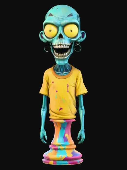 3D model for Zombie Bishop Chesspiece, #Halloween2025#