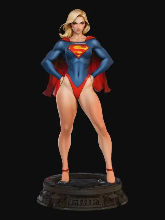 3D model for Superheroine in Blue