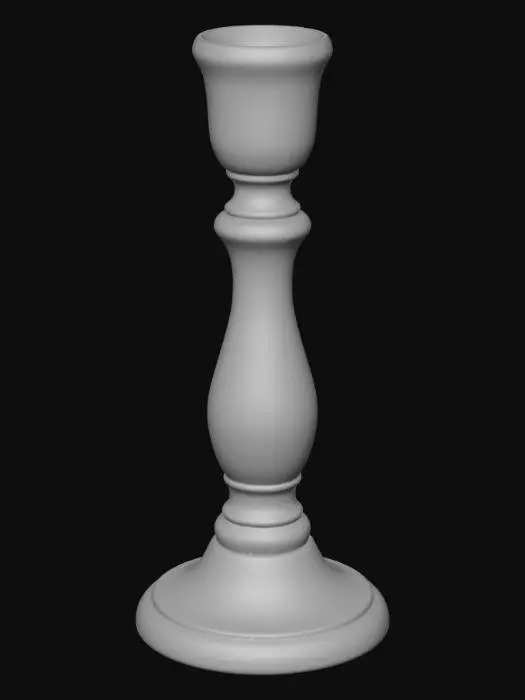 3D model for Rustic Wooden Candlestick
