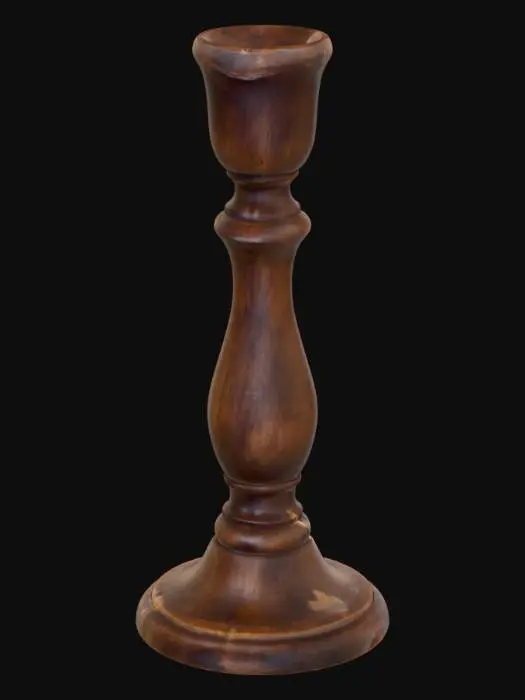 3D model for Rustic Wooden Candlestick