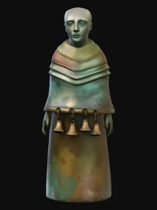 3D model for Monk with Bells Statue, #Christmas2025#
