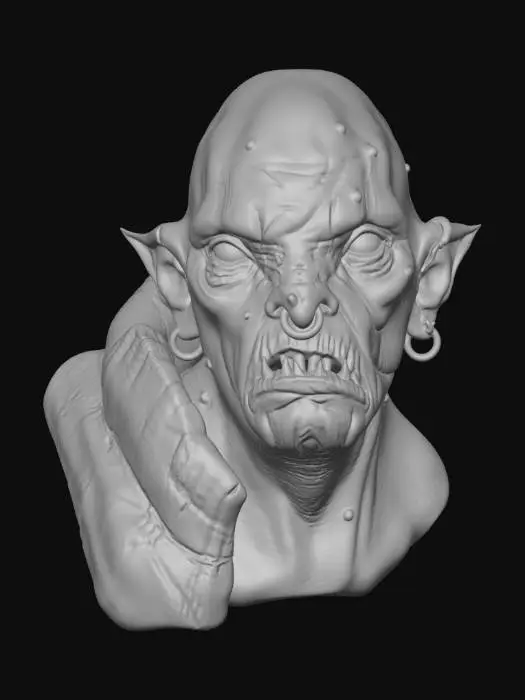 3D model for Orc Warrior Bust