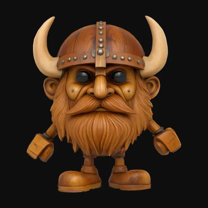 3D model for Wooden Viking Character