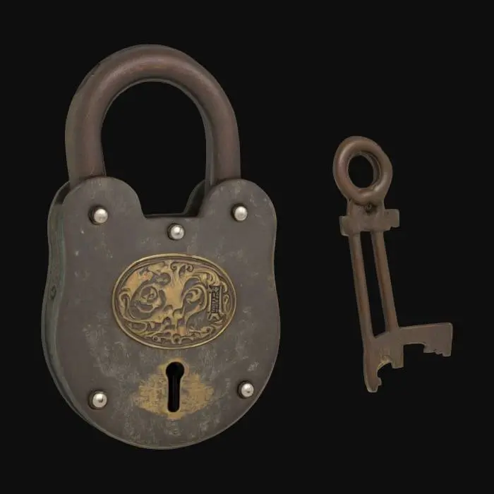 3D model for Antique Lock and Keys
