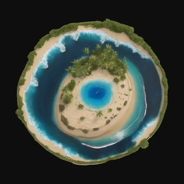 3D model for Island Oasis in a Bowl, #ocean#