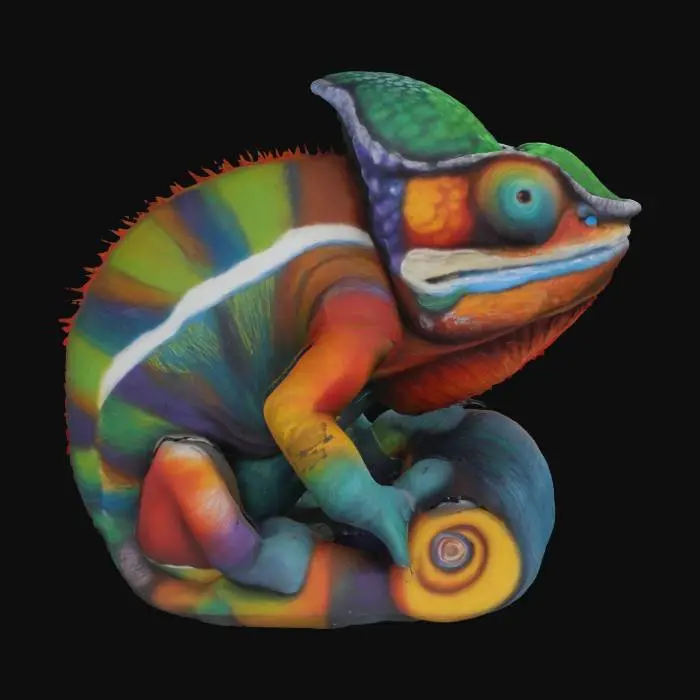 3D model for Colorful Chameleon, #SketchTo3D#