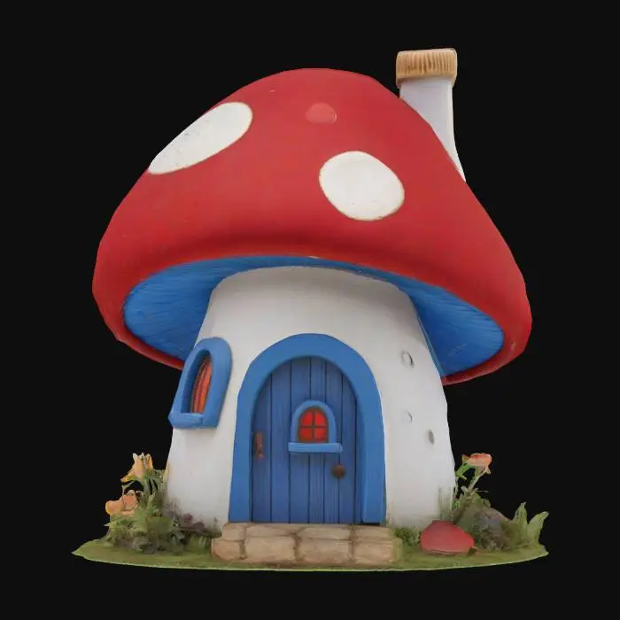 3D model for Mushroom Cottage Delight, #SketchTo3D#