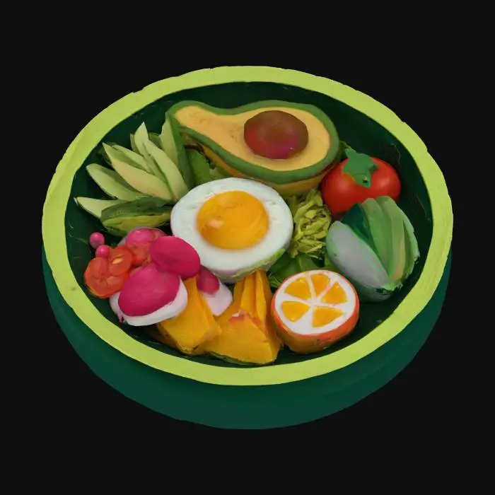 3D model for Colorful Brunch Palette, #SketchTo3D#