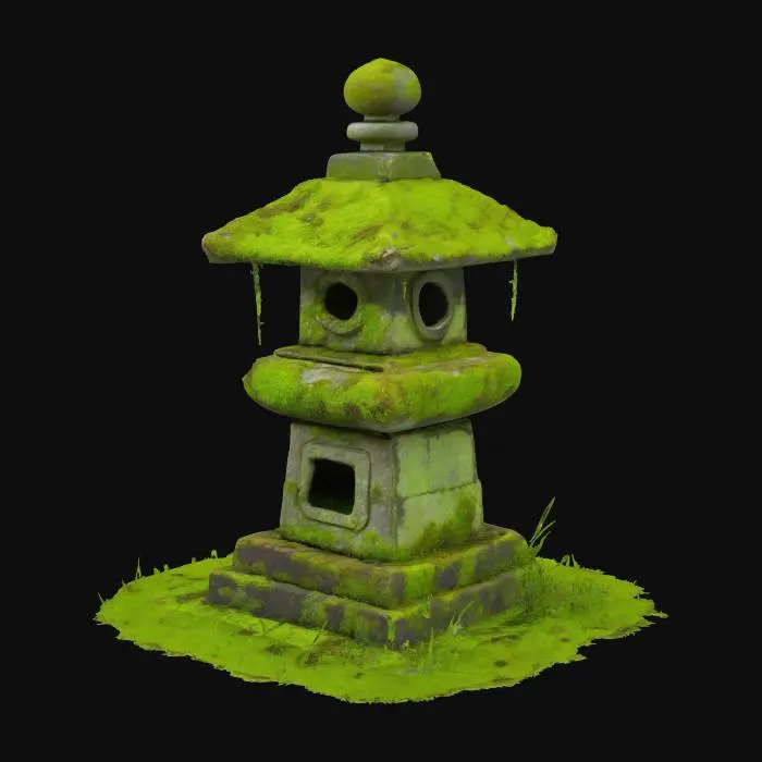 3D model for Mossy Lantern Tower, #SketchTo3D#