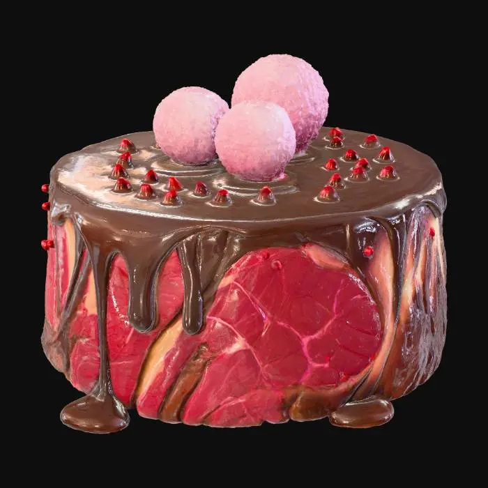 3D model for Decadent Fusion Cake, #food#