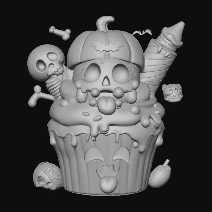 3D model for Spooky Cupcake Surprise, #Halloween2025#