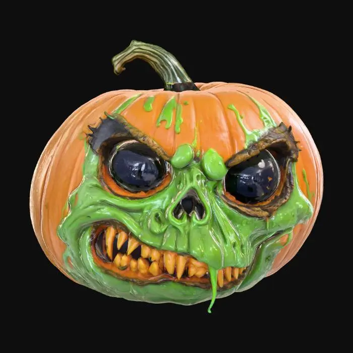 3D model for Grinning Goo Pumpkin, #Halloween2025#