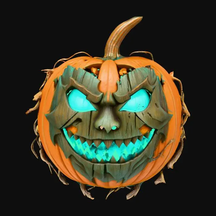 3D model for Grinning Wood Carved Pumpkin, #Halloween2025#