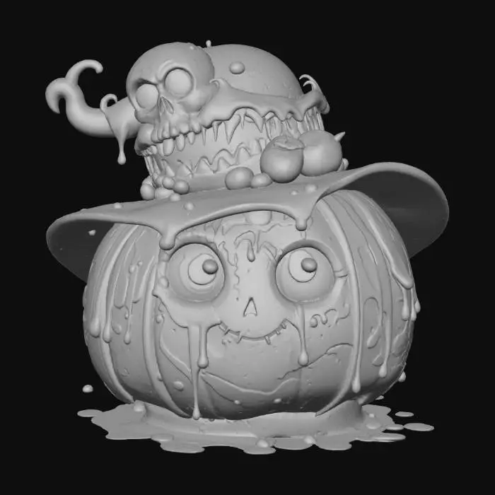 3D model for Pumpkin Skelly Hat, #Halloween2025#