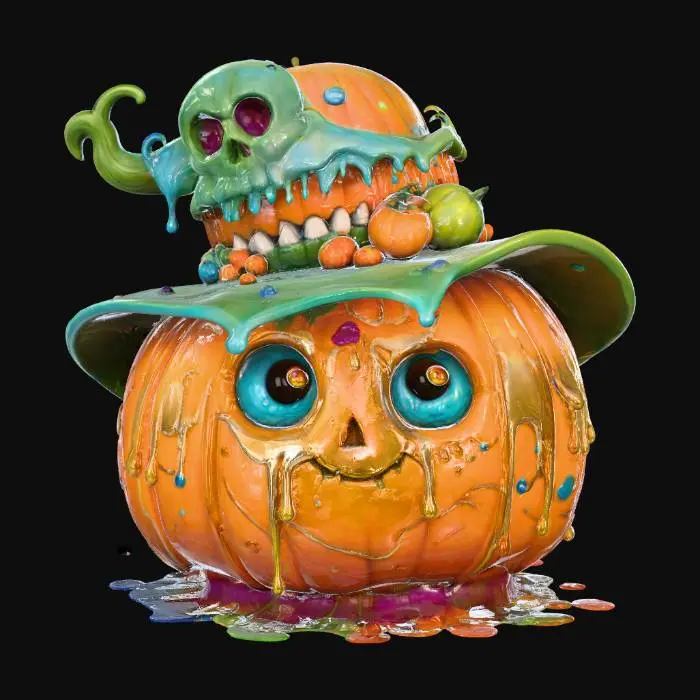 3D model for Pumpkin Skelly Hat, #Halloween2025#