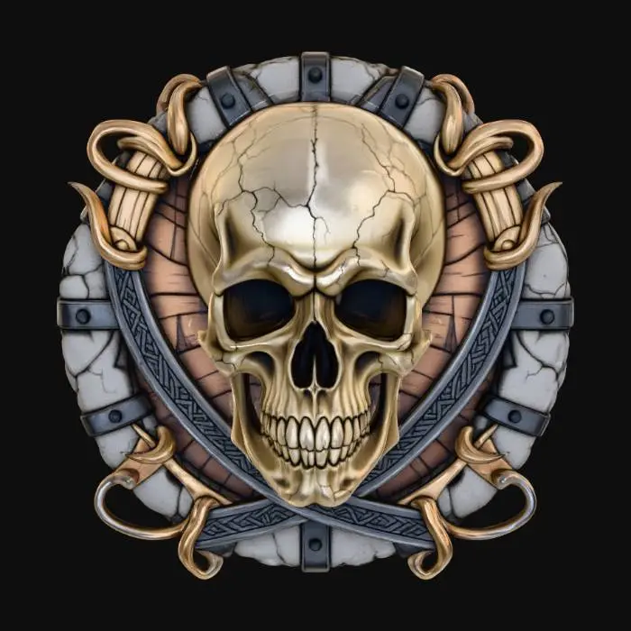 3D model for Skull and Swords Emblem, #Halloween2025#