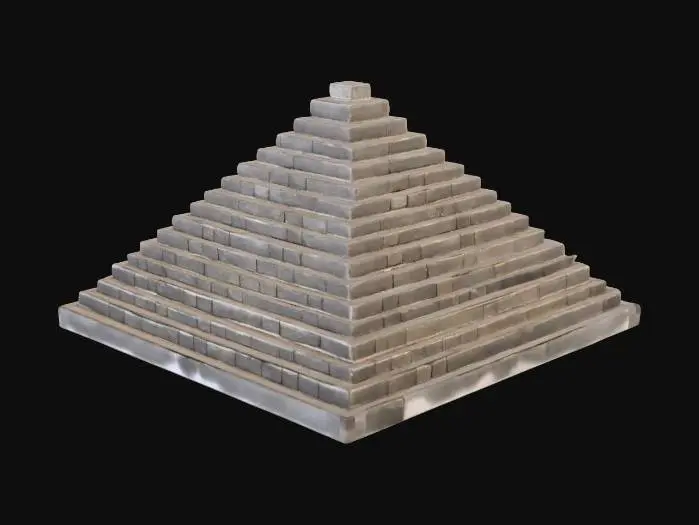 3D model for Concrete block pyramid, Stone pyramid, pyramid made of rough natural stone blocks