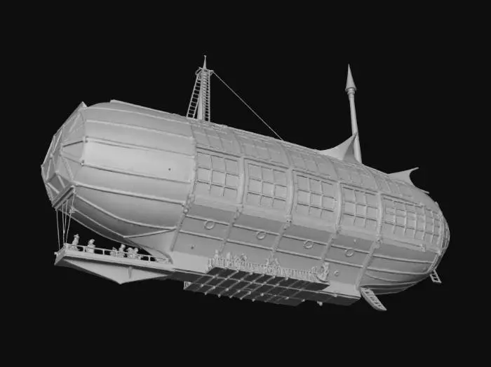 3D model for Wooden Skysailship