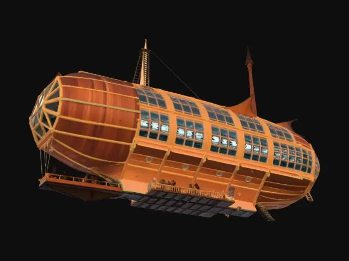 3D model for Wooden Skysailship