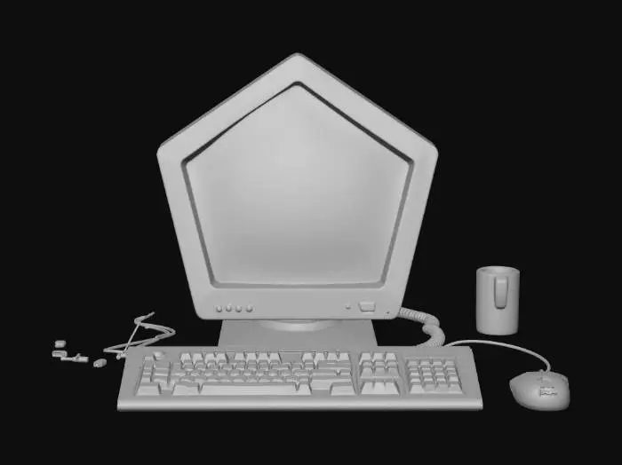 3D model for Pointless objects: pentagonal crt-monitor