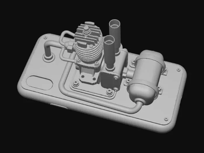 3D model for Gasoline Micro Engine on a Phone