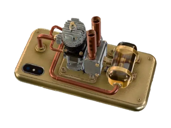 Gasoline Micro Engine on a Phone - Smartphone 3D model, vytvořený pomocí AI
