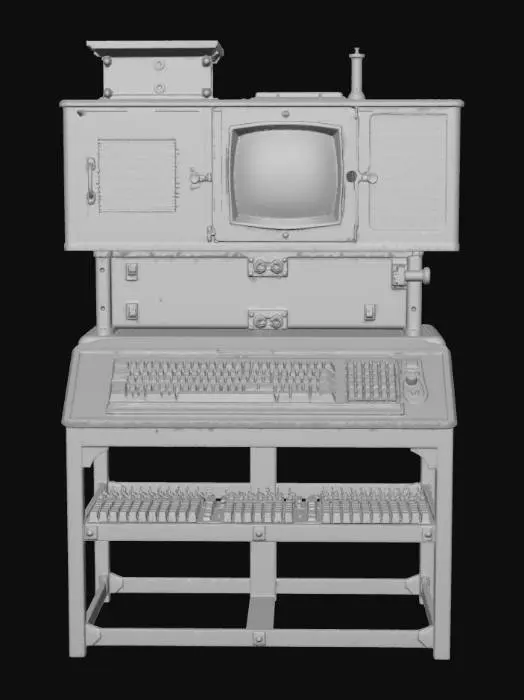 3D model for Antique Wooden Computer Console
